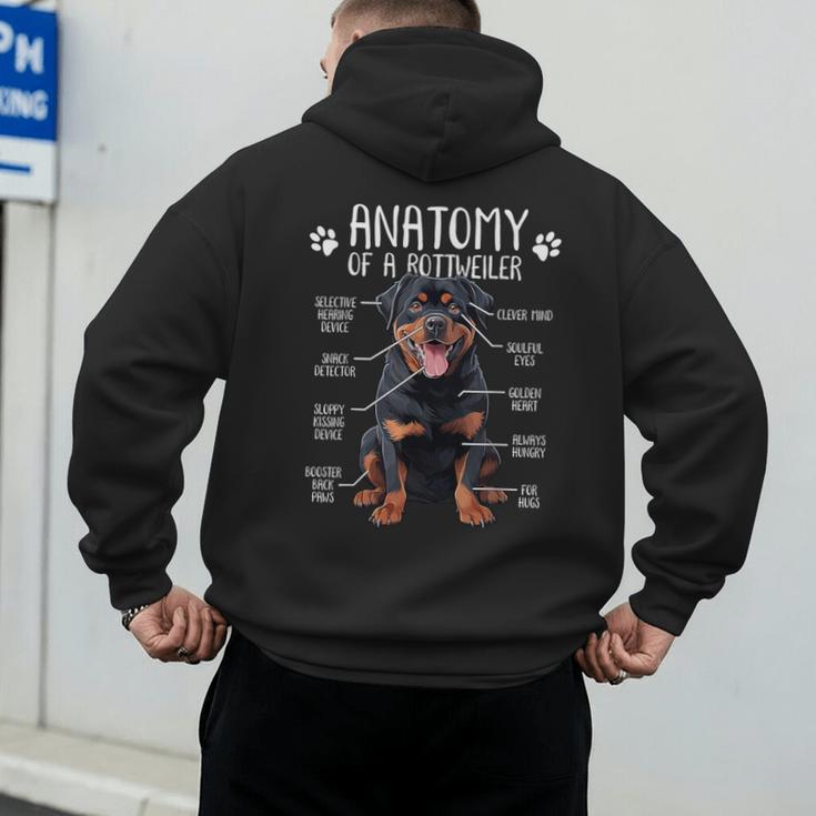 Anatomy Rottweiler Dog Owner Rottie Dad Mom Pet Lover Men's Hoodie Back Print
