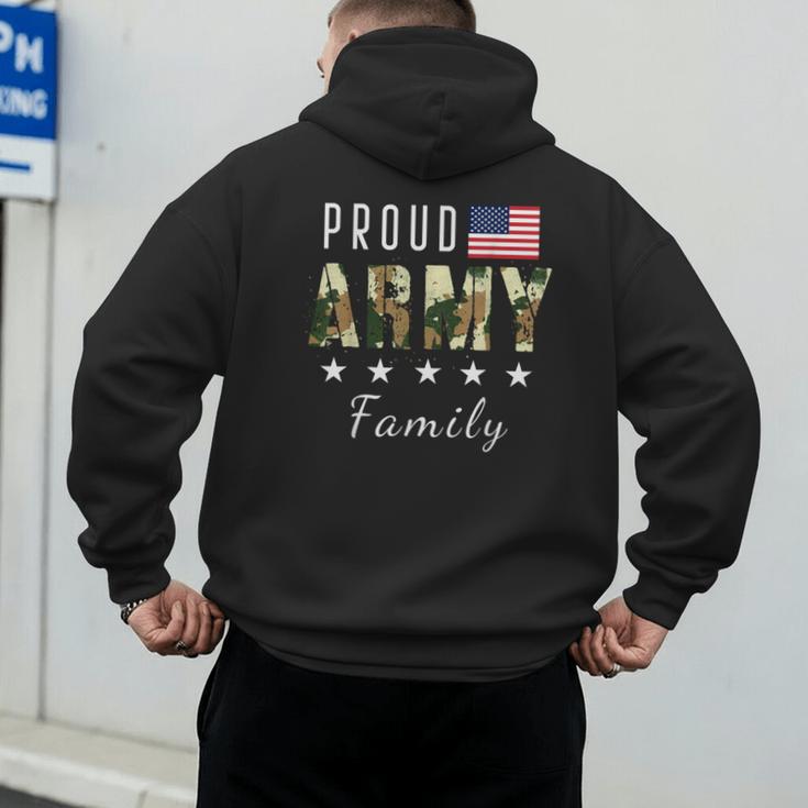 Army Graduation Proud Military Family Mom Dad Brother Sister Men's Hoodie Back Print