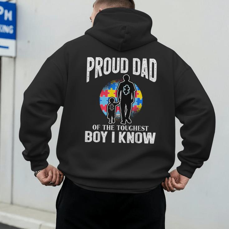 Autism Awareness For Proud Dad Support Autistic Kids Men's Hoodie Back Print