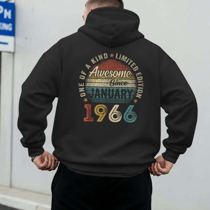 Awesome Since January 1966 60 Year Old 60th Birthday Men Dad Men's Hoodie Back Print Awesome Since January 1966 60 Year Old 60th Birthday Men Dad Men's Hoodie Back Print