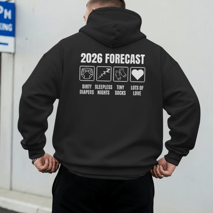 Baby Coming Soon 2026 Forecast Baby Shower New Dad Mom Men's Hoodie Back Print