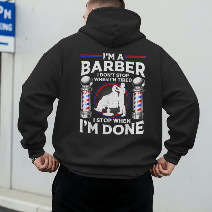 Barber s For Men Dad Hairstyling Humor Quote Small Men's Hoodie Back Print