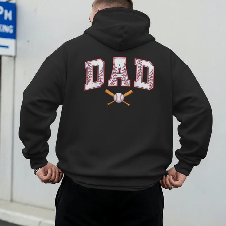 Baseball Dad Shirt Baseball Player Game Day Father's Day Men's Hoodie Back Print