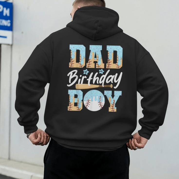 Baseball Ice Cream Drip Dad Of The Birthday Boy Baseball Men's Hoodie Back Print
