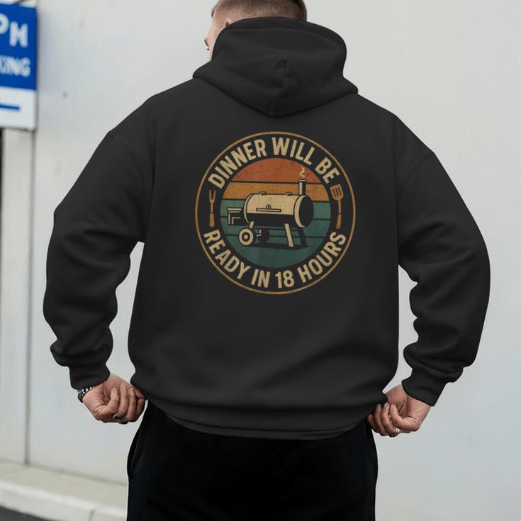 BBQ Dad Smoking Meat Smoker Barbecue Dad Men's Hoodie Back Print