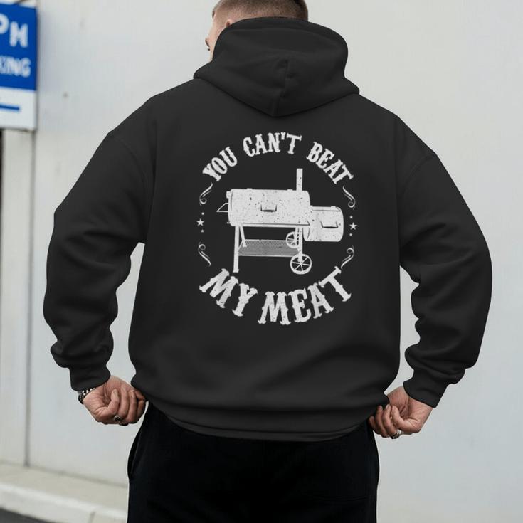 BBQ Pit Reverse Flow Smoker Accessory Dad Grill Men's Hoodie Back Print