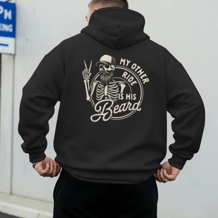 Bearded Dad Daddy Father’s Day My Other Ride Is His Beard Men's Hoodie Back Print