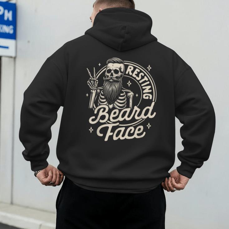 Bearded Dad Daddy Papa Father’s Day Resting Beard Face Men's Hoodie Back Print