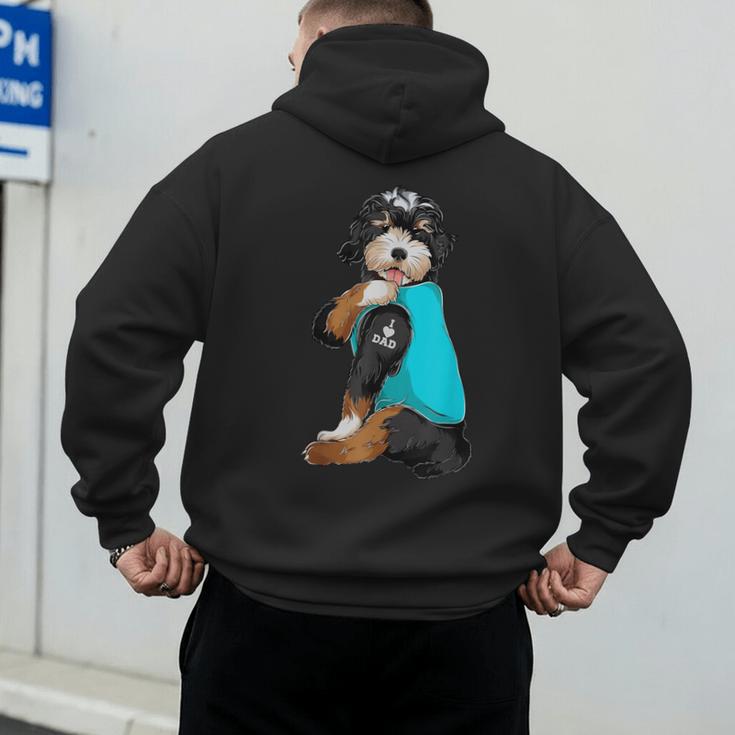 Bernedoodle I Love Dad Tattoo Apparel Dog Dad Dads Men's Hoodie Back Print