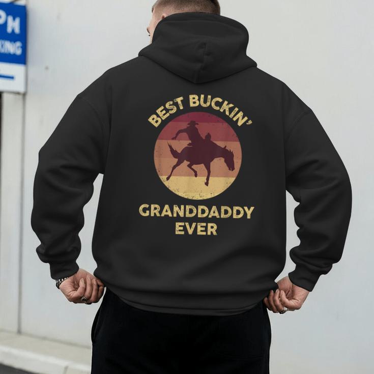 Best Buckin' Granddaddy Western Rodeo Cowboy Bucking Horse Men's Hoodie Back Print