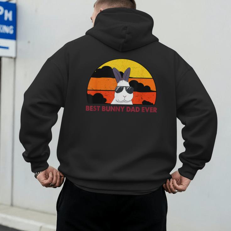 Best Bunny Dad Ever Rabbit Jumper Dad Men's Hoodie Back Print