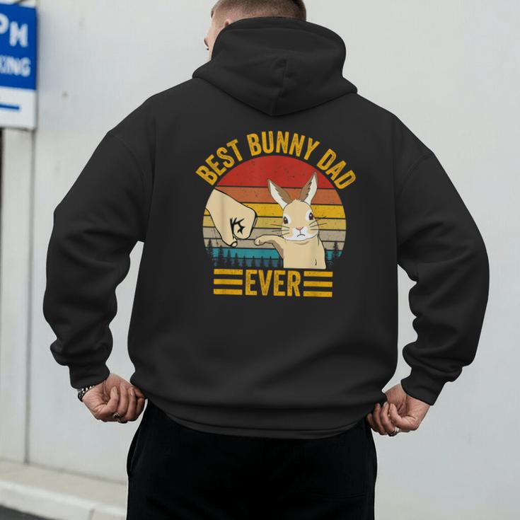 Best Bunny Dad Ever Rabbit Lover Father Pet Rabbit Men's Hoodie Back Print