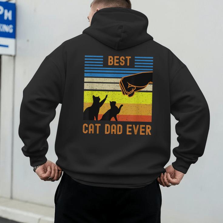 Best Cat Dad Ever Fist Bump For Fur Daddies Men Women Girls Kids Men's Hoodie Back Print