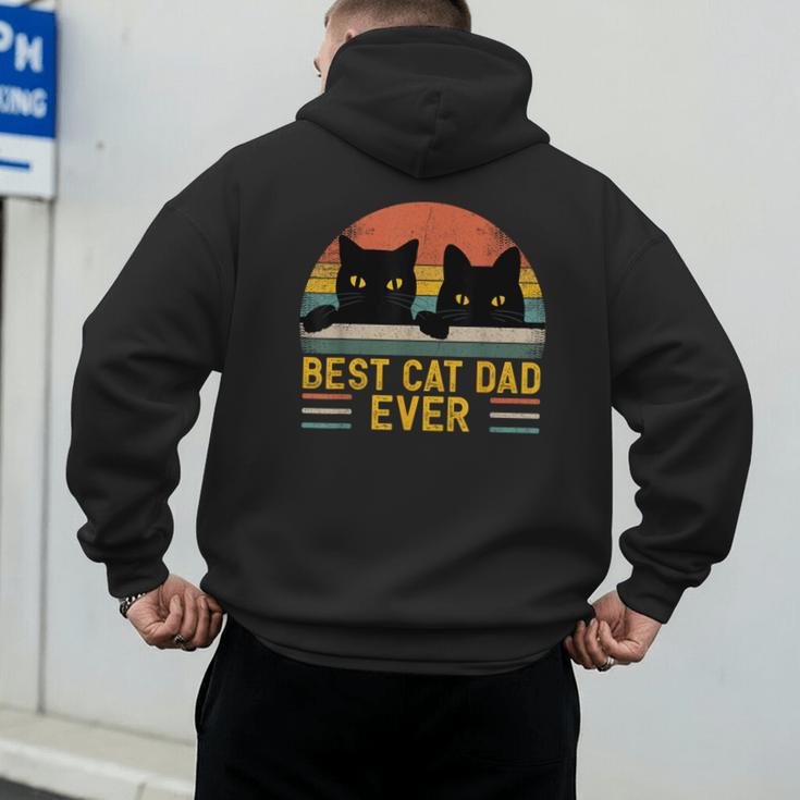 Best Cat Dad Ever Retro Style Cats Lover Men's Hoodie Back Print