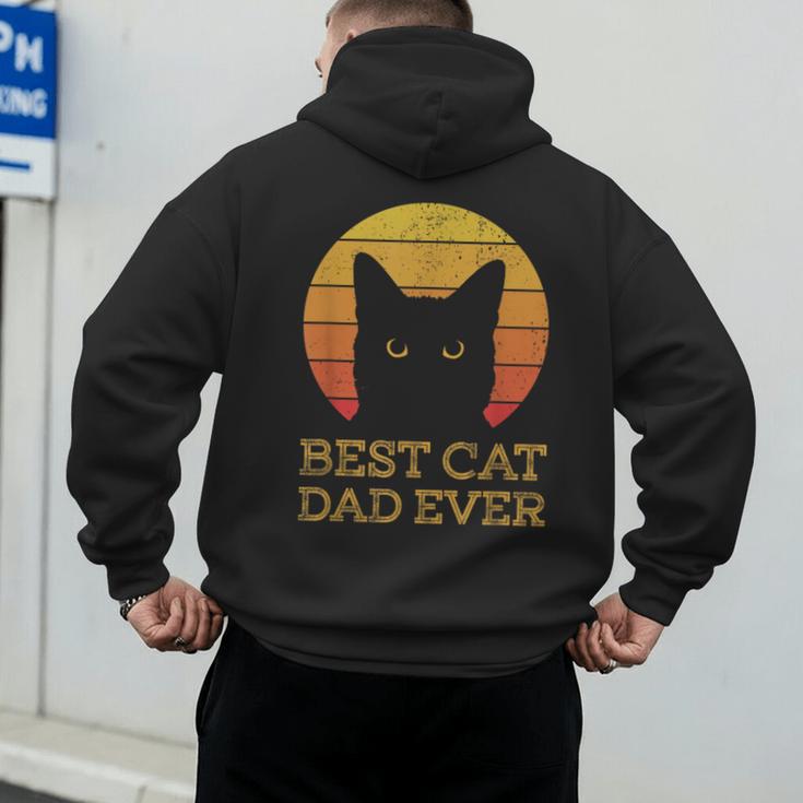 Best Cat Dad Ever Vintage Cat Daddy Fathers Day Men's Hoodie Back Print