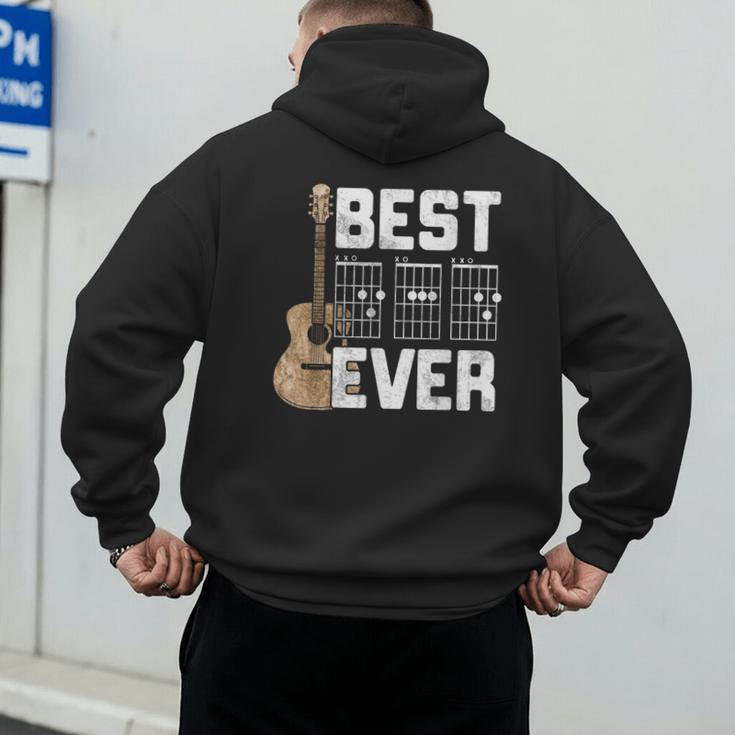 Best Dad Ever Guitarist Father D-A-D Chord Guitar Men's Hoodie Back Print