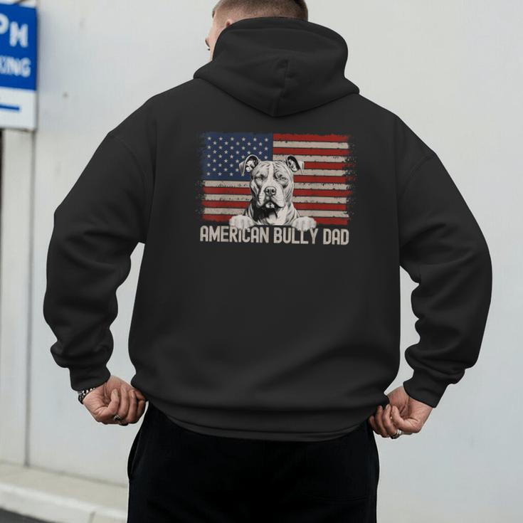 Best Dog Dad Ever American Flag American Bully Dad Men's Hoodie Back Print Best Dog Dad Ever American Flag American Bully Dad Men's Hoodie Back Print