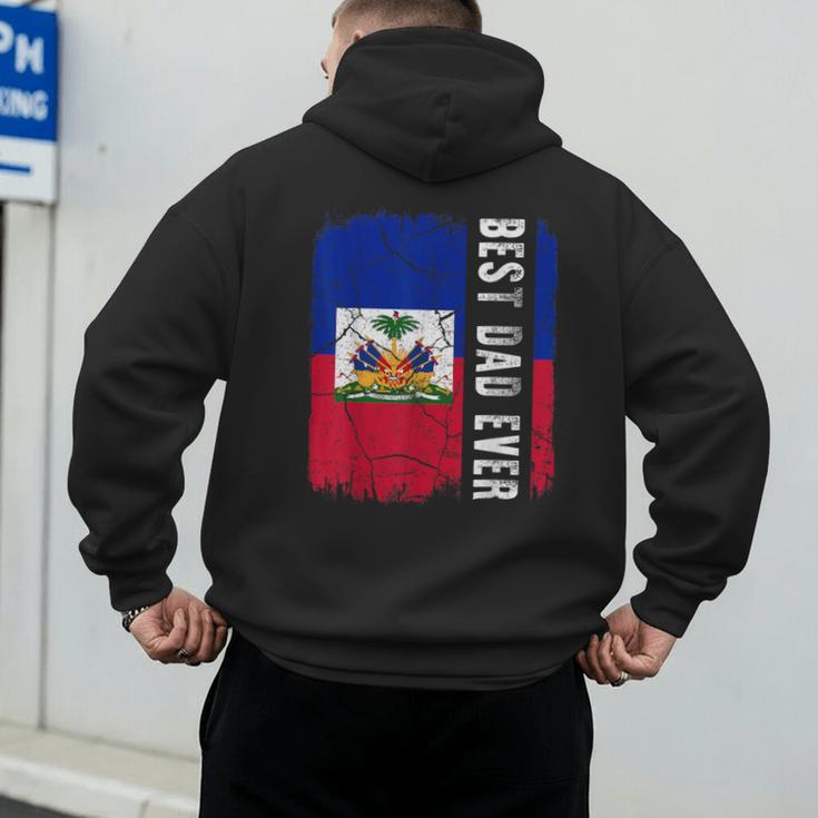 Best Haitian Dad Ever Haiti Daddy Father's Day Men's Hoodie Back Print