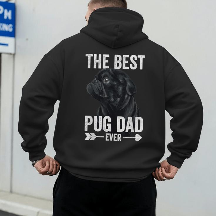Best Pug Dad Ever Fathers Day Cute Daddy Dad Pug Men's Hoodie Back Print