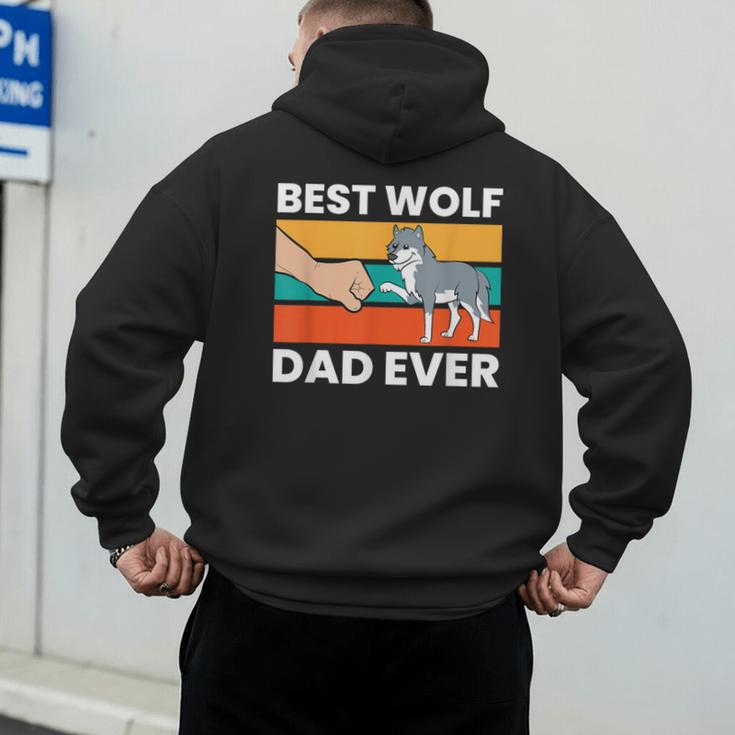 Best Wolf Dad Ever Men's Hoodie Back Print