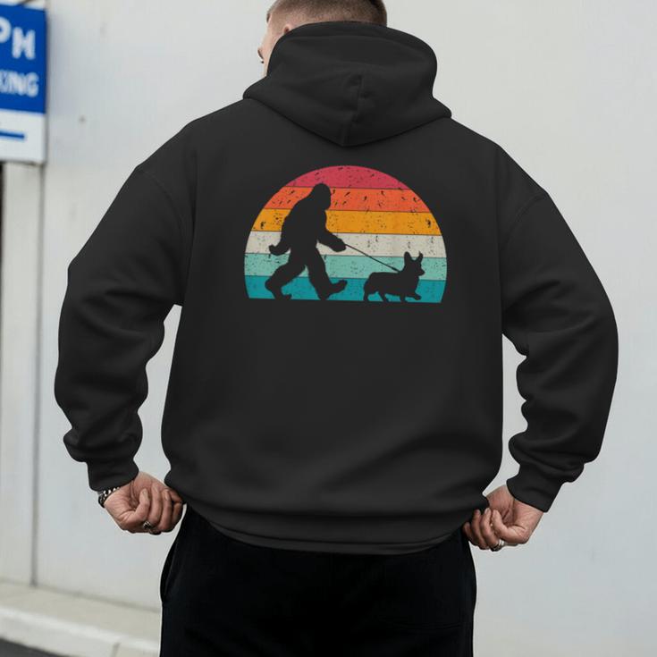 Bigfoot Walking a Dog Corgi Lovers Dog Dad Men's Hoodie Back Print Bigfoot Walking a Dog Corgi Lovers Dog Dad Men's Hoodie Back Print