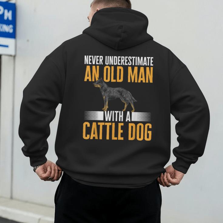 Blue Heeler Dad Australian Cattle Dog Men Men's Hoodie Back Print Blue Heeler Dad Australian Cattle Dog Men Men's Hoodie Back Print
