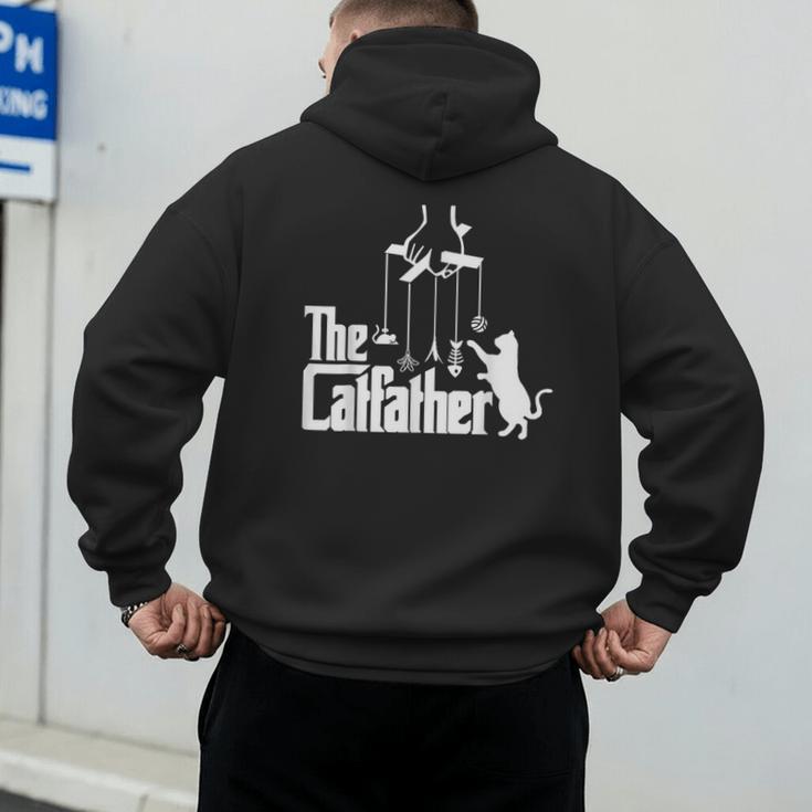Cat Dad Life The Catfather Fathers Day Vintage Men's Hoodie Back Print