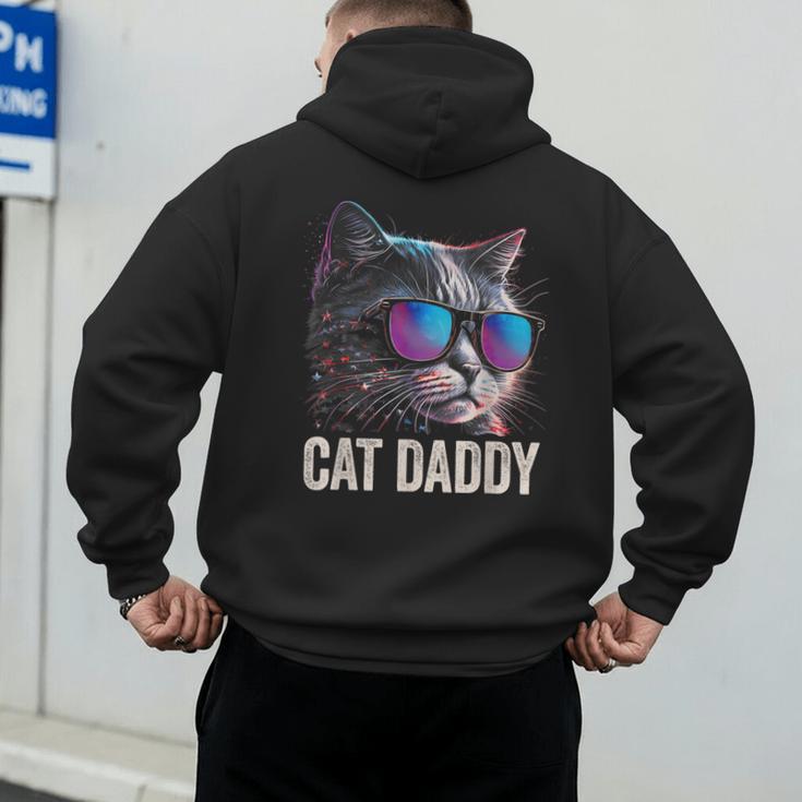 Cat Daddy Shirt Cat Sunglasses Cool Cat Dad Men Father Men's Hoodie Back Print
