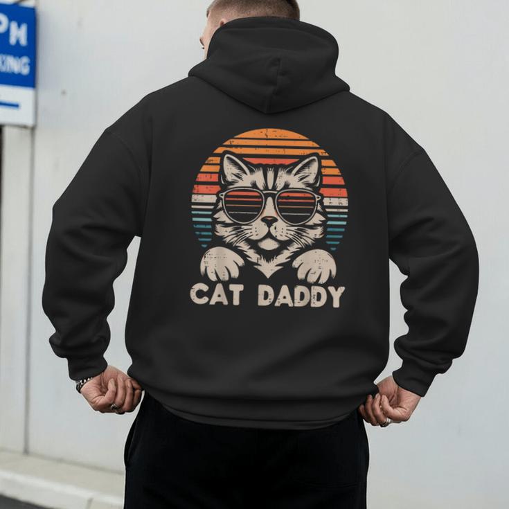 Cat Daddy Sunglasses Sunset Retro Fur Dad Papa Kitten Men Men's Hoodie Back Print