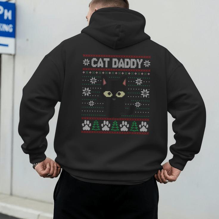 Cat Daddy Ugly Christmas Sweater Pajama Kitty Cat Lover Xmas Men's Hoodie Back Print