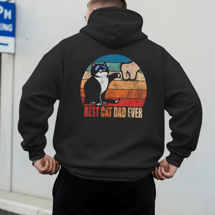 Cat Loving Daddy Fathers Day Mens None Best Cat Dad Ever Paw Fist Bump Fathers Day TeeShirt Small US Men's Hoodie Back Print