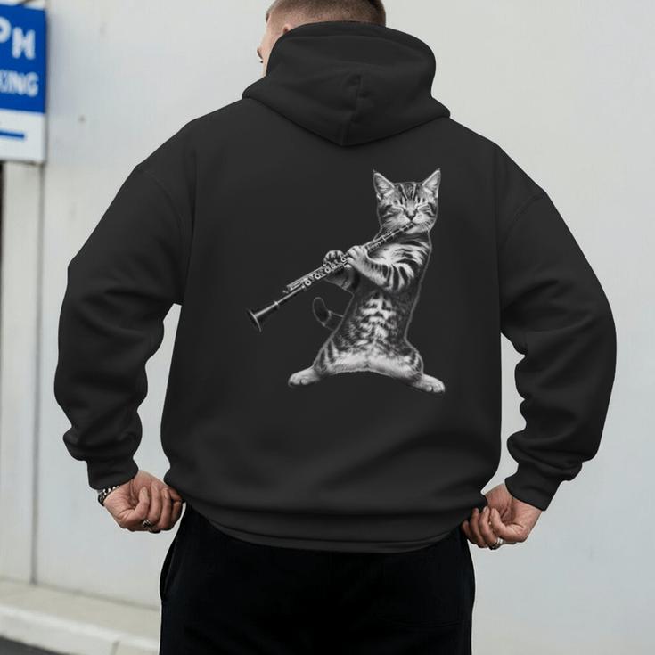 Cat Playing The Clarinet For Cat Lover Cat Mom Cat Dad Men's Hoodie Back Print Cat Playing The Clarinet For Cat Lover Cat Mom Cat Dad Men's Hoodie Back Print