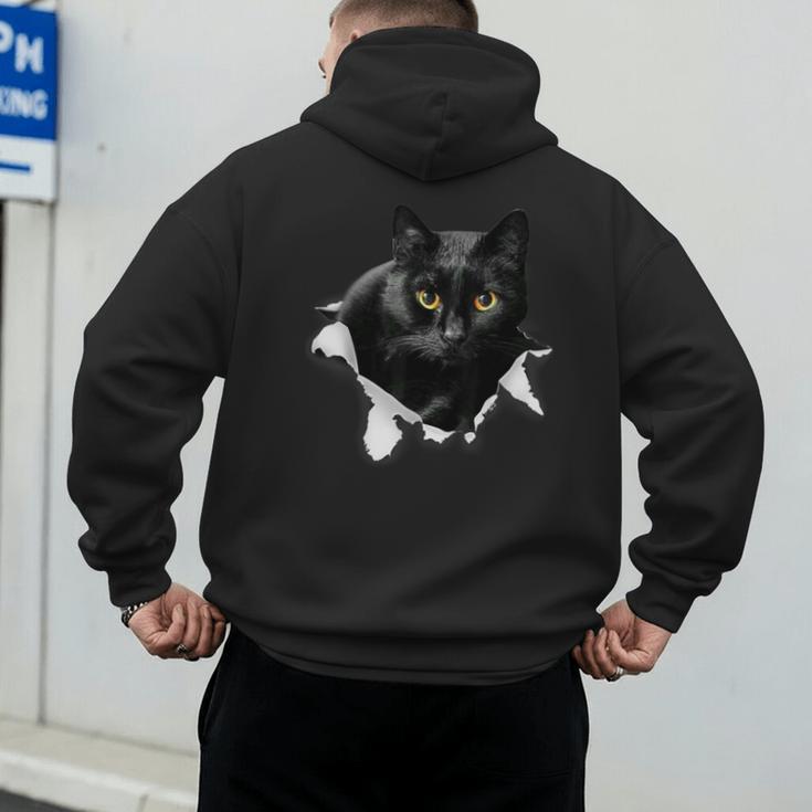 Cat Torn Cloth For Cat Lover Cat Dad Cat Mom Men's Hoodie Back Print
