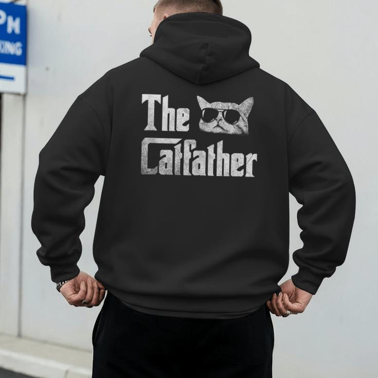 The Catfather Cool Cat Daddy Glasses Men's Hoodie Back Print