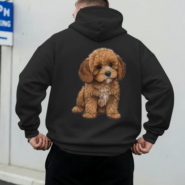 Cavapoo Breed Pet Lover Art Dog For Mom Dad Kids Men's Hoodie Back Print