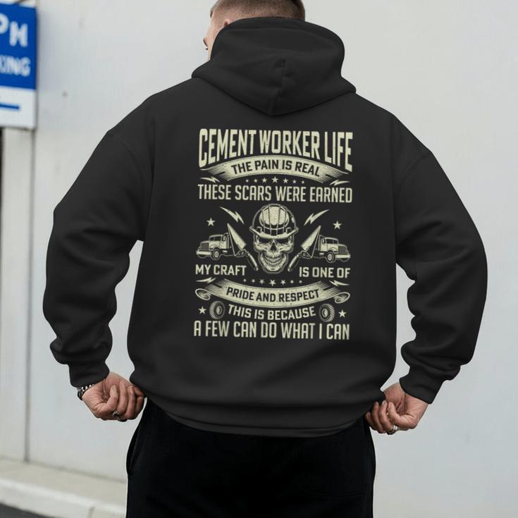 Cement Worker Life Concrete Finisher Dad Father Men's Hoodie Back Print