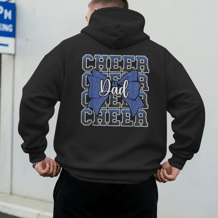 Cheer Dad Daddy Bow Sport Cheerleader Cheerleading Blue Men's Hoodie Back Print
