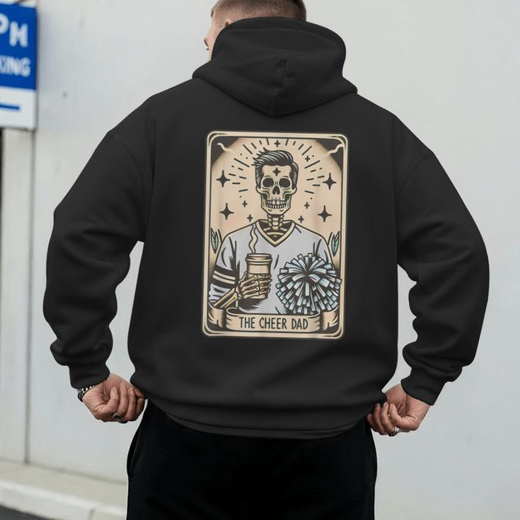 Cheer Dad Tarot Card Skeleton Cheerleading Fathers Day Men's Hoodie Back Print