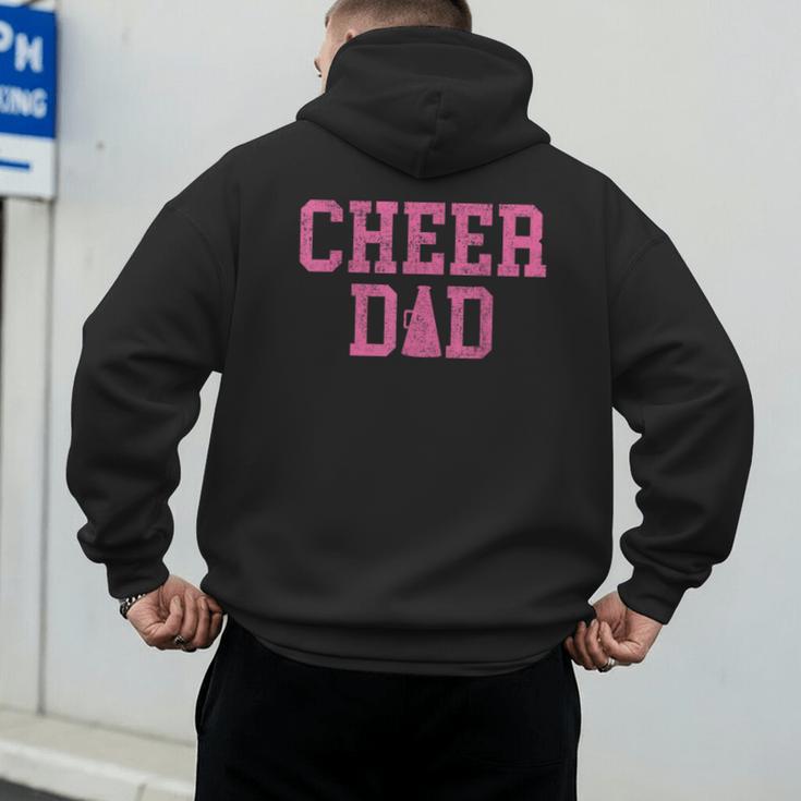 Cheer Dad Vintage Retro Cheerleading Pink Men's Hoodie Back Print