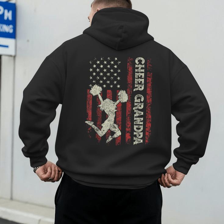 Cheer Grandpa US Flag Dad Patriotic Cheerleader Fathers Day Men's Hoodie Back Print Cheer Grandpa US Flag Dad Patriotic Cheerleader Fathers Day Men's Hoodie Back Print