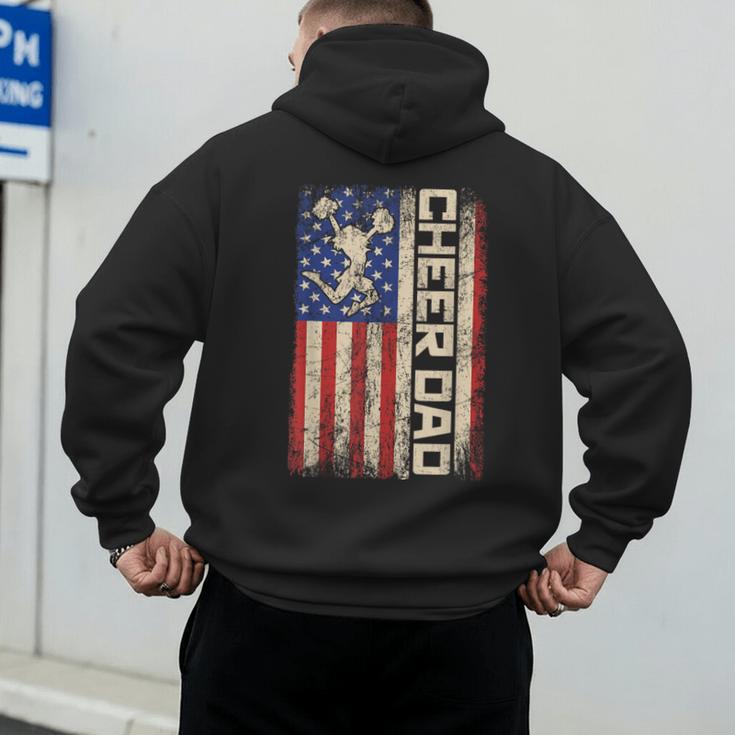 Cheerleader Dad Cheer Dad American US Flag Father Team Men's Hoodie Back Print