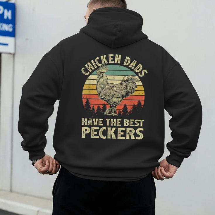 Chicken Dads Have The Best Peckers Vintage Apparel Men's Hoodie Back Print