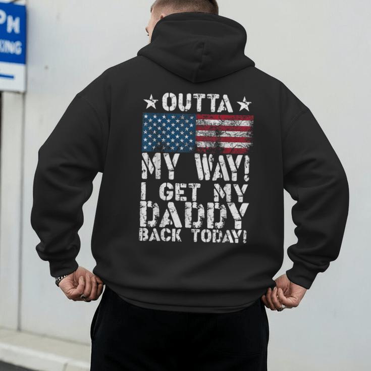 Cool I Get My Daddy Back Today Military Child Small Men's Hoodie Back Print