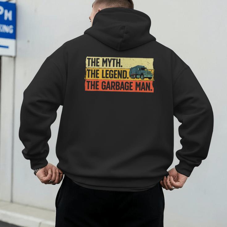 Cool Garbage Man Art For Men Dad Father Garbage Dump Truck Men's Hoodie Back Print