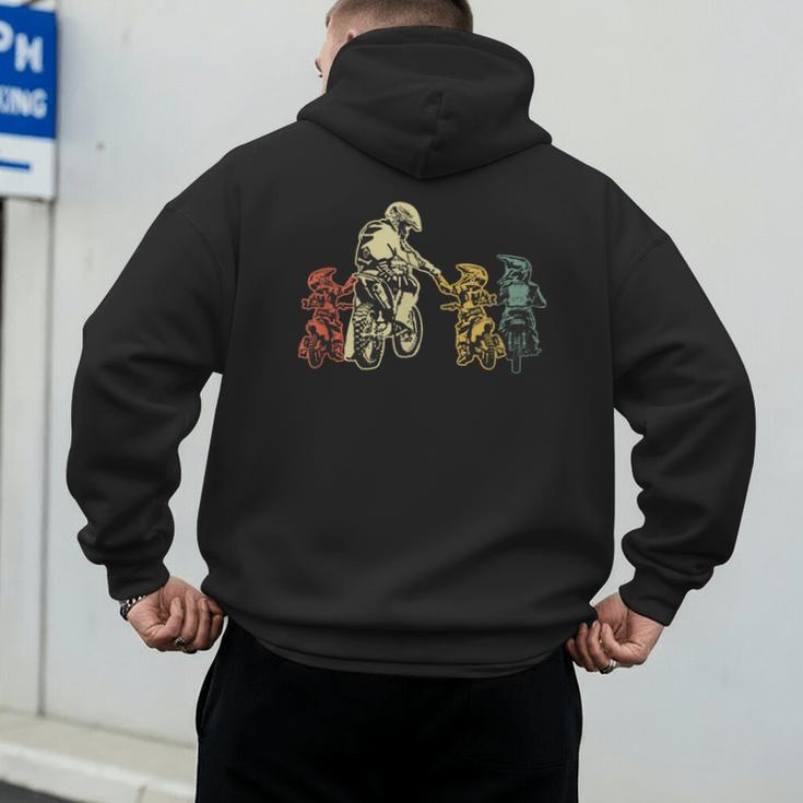 Cool Motocross Dirt Bike Biker Dad & Sons Father's Day Men's Hoodie Back Print