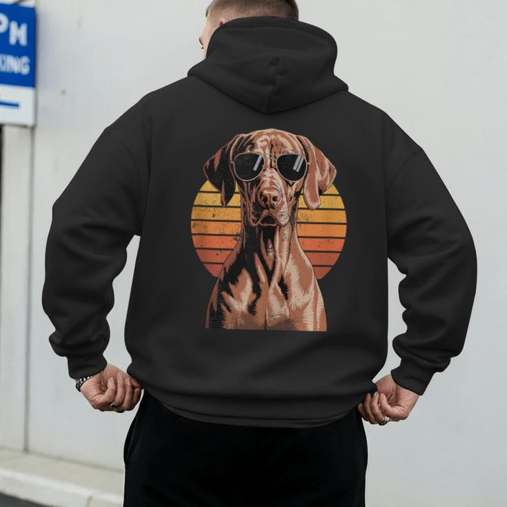 Cool Retro Vizsla Dog Mom Dad Vintage Pet Lovers Men's Hoodie Back Print