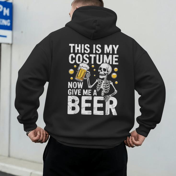 This Is My Costume Give Me A Beer Shirt Men Dad Halloween Men's Hoodie Back Print