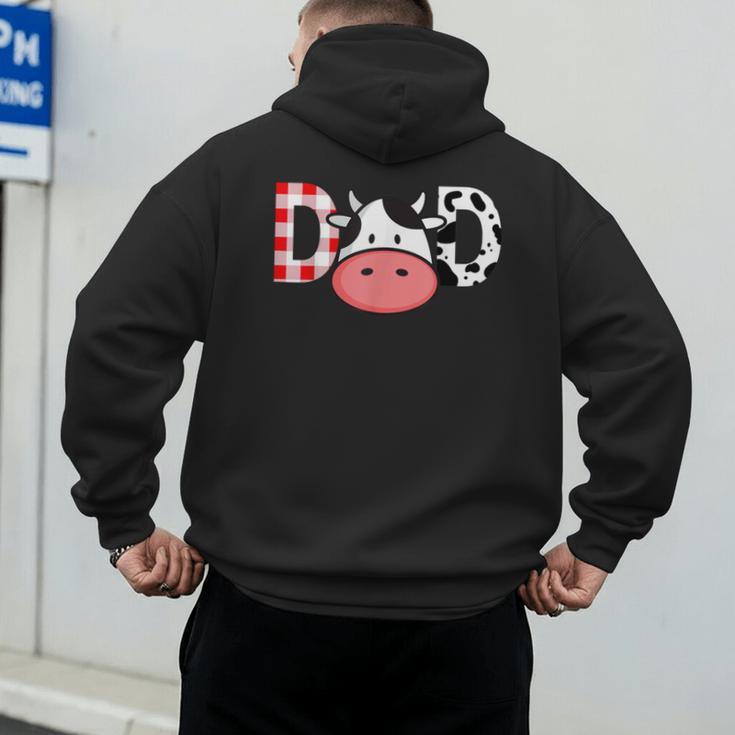 Cow Mom Or Dad Birthday Farm Birthday Party Men's Hoodie Back Print