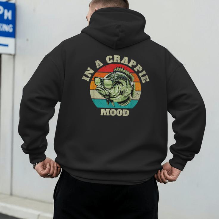 In A Crappie Mood Retro Fishing Sarcastic Dad Men's Hoodie Back Print