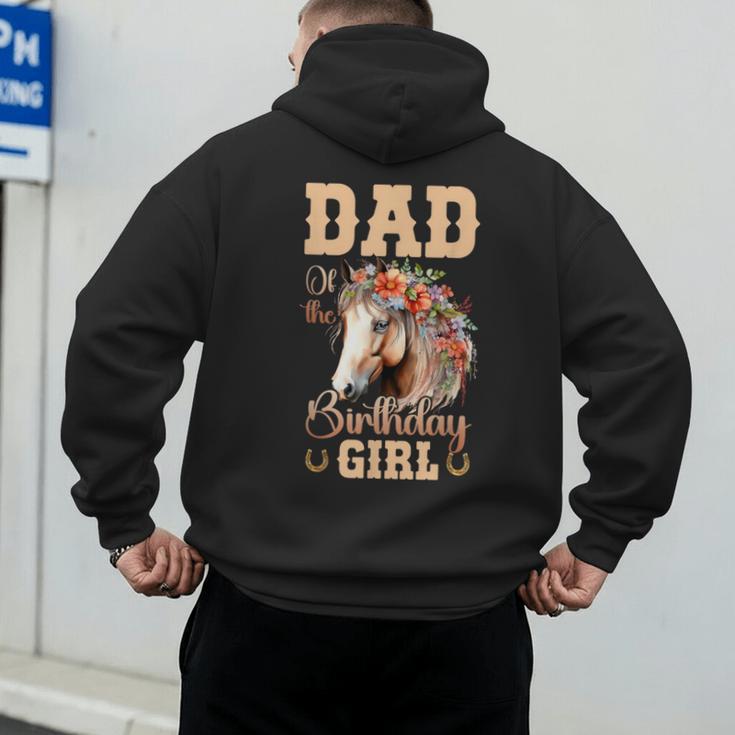 Cute Dad Of The Birthday Girl Horse Family Party Men's Hoodie Back Print